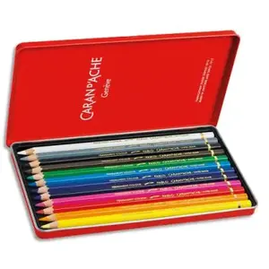 CARAN D'ACHE " PABLO " BOITE DE 12 CRAYONS pas cher