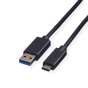 ROLINE USB 3.2 Gen 1 kabel, A-C, M/M, zwart, 1 m pas cher
