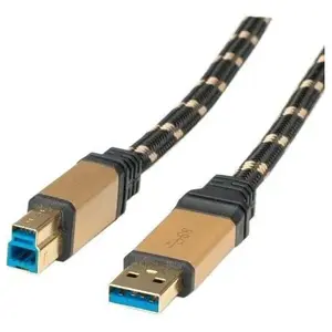 Rotronic roline câble usb 3.0 type a vers usb type b doré 0,8 m pas cher