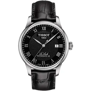 Tissot Homme 39mm Bracelet Cuir Noir Saphire Automatique Montre T0064071605300 pas cher