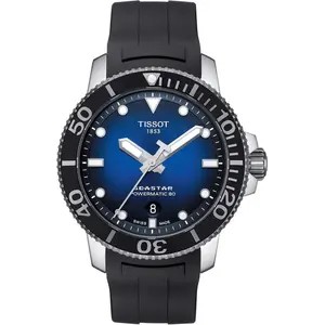 Montre - TISSOT - SEASTAR 1000 AUTO - Etanche 30 Atm - Bracelet Caoutchouc Bleu pas cher