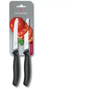 Couteau à tomates VICTORINOX TOMATE 11CM NOIR x 2 pas cher