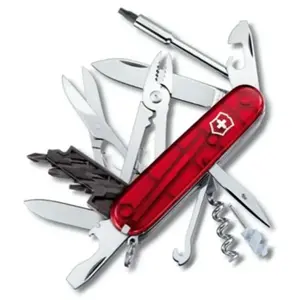 Victorinox Couteau Suisse Victorinox Cybertool 34 Rouge Translucide pas cher