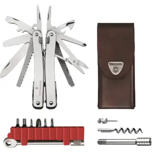 VICTORINOX SWISSTOOL SPIRIT X PLUS RATCHET+ ETUI CUIR - 36 FONCTIONS pas cher