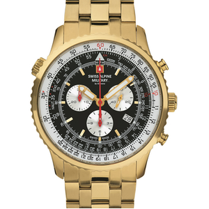 Comparateur de prix : Montre Chronographe Homme Swiss Alpine Military 7078.9117SAM - Quartz - Doré