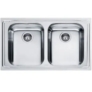 Évier de cuisine de surface - FRANKE - LLX 620-L - 2 bacs - Acier inox... pas cher