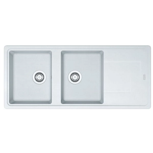 Evier 2 cuves + égouttoir - FRANKE - TTD621 - Blanc Artic - À encastrer - Moderne et accessible pas cher