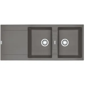 Franke Évier de synthèse Maris Fragranit - à encastrer - 2 cuves + égouttoir - coloris stone - MRG621 FRANKEVendu parrakuten