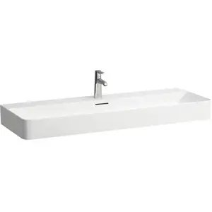 Laufen, Lavabo, Lavabo VAL 1200x420mm m ÜL 1 HL-exécution blanc (420 mm, 1200 mm) pas cher