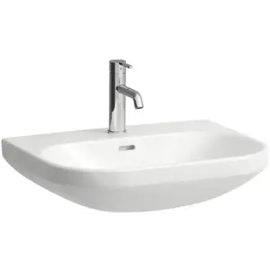 LAUFEN LUA wastafel met afgeronde hoeken 60x46 cm met 1 kraangat, wit pas cher