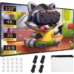 Écran Projection 120" Étanche - Double Face Anti-Plis, Pliable, Pour C... pas cher