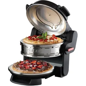 123 DESIGN Four À Pizza Double 927,Four À Pizza Avec 5 Niveaux De Cuisson,2 Plaques Réfractaires Anti-Adhésives,2 Lames En Bois Incluses,Max pas cher