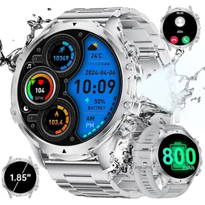 SUNKTA Montre Connectée Homme Avec 1,85"Hd Grand Écran/Led Lampe/800Ma... pas cher