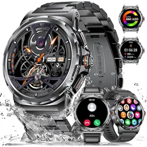 LIGE Militaire Montre Connectée Homme,1.43 Amoled Smartwatch Homme Avec Appel Bluetooth Pour Android Ios 123+ Sportifs,Moniteur De Fréq pas cher