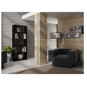 CDF FLORENCE - Bibliothèque contemporaine 5 niches salon/bureau/chambre 30x60x182 - Meuble de rangement multifonctionnel livres dèco pas cher