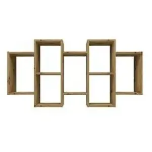 CDF SELMA - Bibliothèque suspendue style moderne salon - 129.5x20x65 - 7 tablettes pas cher