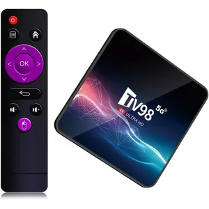 YIBNRW TV98 Android 12.1 TV Box 2GB RAM 16GB ROM H313 Chipset Smart Set Top Box Builtin 2.4G/5G WiFi Bluetooth, Support 4K 3D UHD H.265Vendu parcdiscount