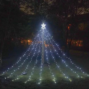 SHINING HOUSE Guirlande Lumineuse pour l'Extérieur- Guirlande Lumineuse Exterieure avec 9 Guirlande Lumineuse 350 led , pour Sapin Noel Artificiel Blanc froid pas cher