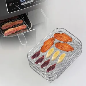 TRAHOO Air Fryer Rack Pour Dual Airfryer | Support De Déshydratation Pour Friteuse À Air Chaud Avec Double Panier   Rack Multi pas cher