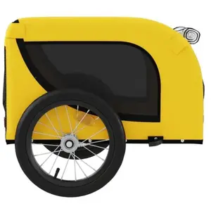 Remorque de vélo pour chien KEENSO - Jaune et noir - Tissu Oxford et f... pas cher