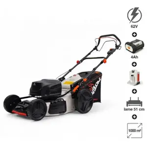 Tondeuse à batterie 62V DAEWOO lame 51 cm batterie 4Ah et chargeur - DALLM62BL-20SP-K1 pas cher