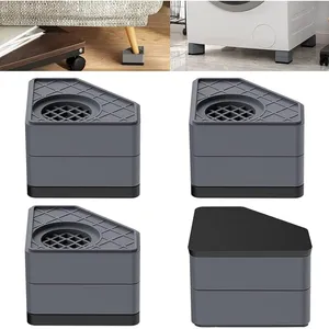 Pieds anti-vidange Machine à laver universel,Empilables 4,5/8 cm,PP&Caoutchouc Rehausseurs de meubles, gris - Shining House pas cher