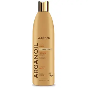 Kativa Argan Oil Shampooing 500 ml | Shampooing sans sulfates ni parabènes | Cheveux secs | Protection, douceur et brillance | Huile d'argan biologique pas cher
