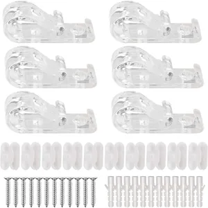 LNTYQ 6 Sécurité des enfants crochet à clips en p transparent avec 10 Connecteur de chaîne de stores en plastique 12 Vis+12 Piliers en Plastique Utilisé pas cher