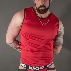 Macho Underwear, Hommes, T-shirt, Chemise Rouge Homme S/M, Rouge, (M)Vendu parbol