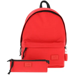 Totto Pack sac à dos + trousse couleur rouge - Kalex pas cher