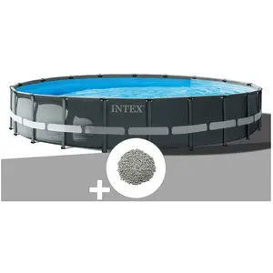 Piscine tubulaire INTEX Ultra XTR Frame ronde 6,10 x 1,22 m - Filtre à...
