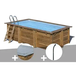 Comparateur de prix : GRE Piscine bois rectangulaire Sunbay Marbella 4,27 x 2,77 m - Filtre à sable - 10 m³