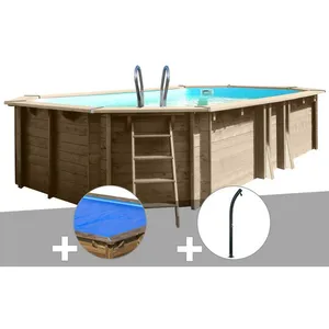 Comparateur de prix : Gre Kit piscine bois Gré Safran 6,20 x 3,95 x 1,36 m + Bâche à bulles ...