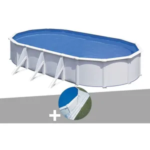 Comparateur de prix : GRE Piscine hors-sol ovale en acier blanc Gré Fidji - 5,27 x 3,27 x 1,22 m - Filtre à sable - Contenance 14,55 m³
