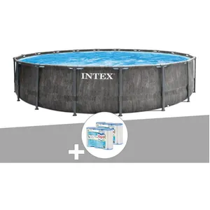Piscine tubulaire Intex Baltik ronde 4,57 x 1,22 m + 6 cartouches de f...