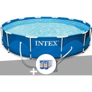 Piscine tubulaire INTEX Metal Frame ronde 3,66m - Filtre à cartouche -...