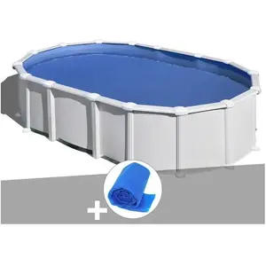 Comparateur de prix : GRE Piscine acier blanc Gré Atlantis ovale 6,34 x 3,99 x 1,32 m + Bâche à bulles Blanc