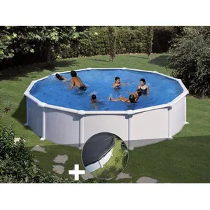Comparateur de prix : Gre Kit piscine acier blanc Gré Atlantis ronde 5,70 x 1,32 m + Bâche hiver