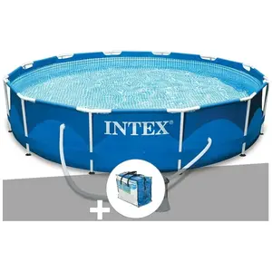 Piscine tubulaire INTEX Metal Frame ronde 3,66m - Filtre à cartouche -...