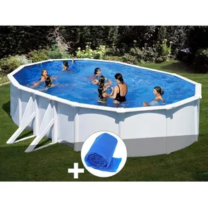 GRE Piscine acier Gré Bora Bora ovale 6,34 x 3,99 x 1,22 m - Blanc pas cher