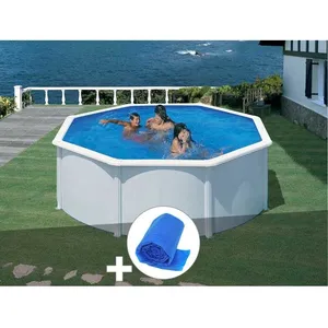 GRE Piscine hors-sol en acier ronde Gré Fidji - Blanc - Ø 3,70 x 1,22 m