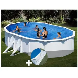 Comparateur de prix : GRE Piscine hors-sol ovale en acier Gré Bora Bora - Blanc - 6,34 x 3,99 m - Filtre à cartouche - 21 m³