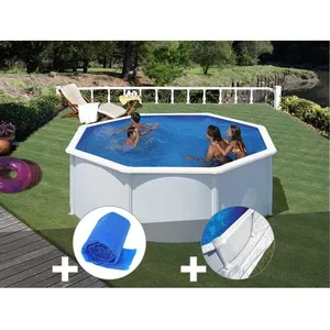 Comparateur de prix : Gre Kit piscine acier blanc Gré Fidji ronde 3,20 x 1,22 m + Bâche à bu...