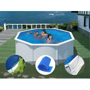 Gre Kit piscine acier blanc Gré Fidji ronde 3,70 x 1,22 m + Bâche hive...