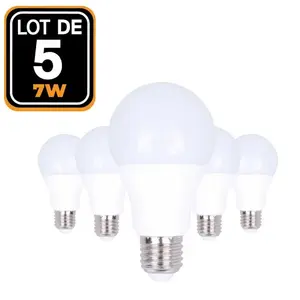 EUROPALAMP 5 Ampoules LED E27 7W 4500K Blanc Neutre Haute Luminosité pas cher