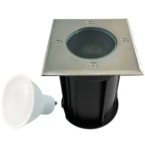 EUROPALAMP Spot Encastrable de Sol Carré Inox 304 Exterieur IP65 + AmpouleVendu parcdiscount