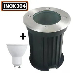 EUROPALAMP Spot Encastrable de Sol Rond Inox 304 Extérieur IP65 + AmpouleVendu parcdiscount