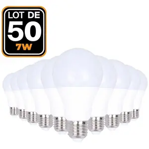 EUROPALAMP 50 Ampoules led E27 7W 3000K Blanc Chaud Haute Luminosité