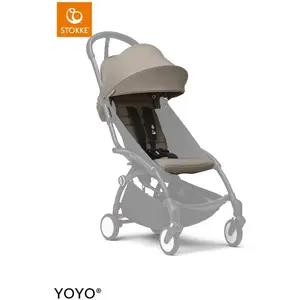 Stokke YOYO 6+ Color Pack, Taupe - Alleen textiel: zitkussen, uitschuifbare luifel en achterzak met ritssluiting - Vereist YOYO-frame (apart verkrijgbaar) pas cher