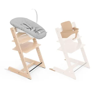 STOKKE - Chaise haute Tripp Trapp + Baby Set Naturel + Newborn Set Gri... pas cher